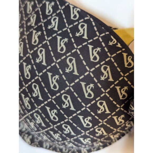 Victorias Secret VS Logo Push-Up Padded Bra With Gold Straps Size 34DD Black & G - Picture 2 of 5